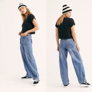 Free People Birch Denim Wide Leg Jeans 
